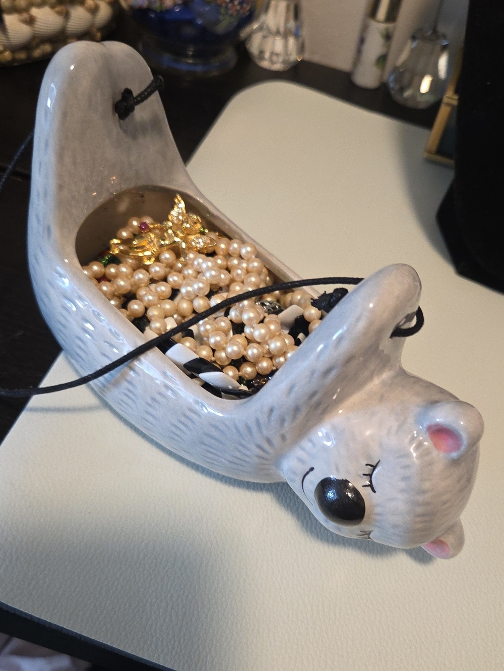 Adorable Koala Shaped Pot Filled With Jewelry